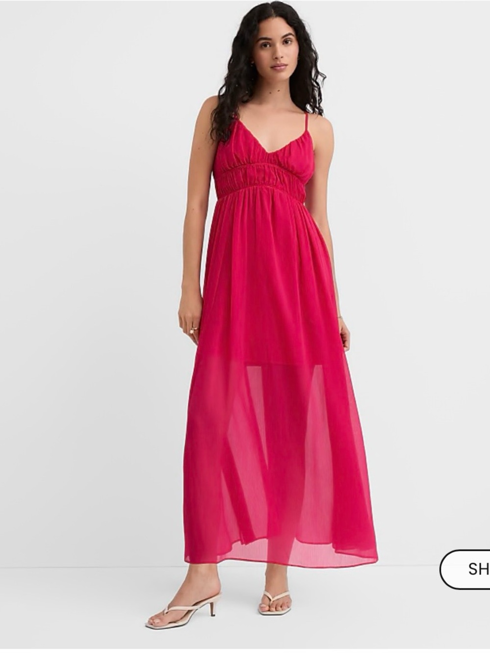 LOFT Fuchsia Spaghetti-Strap Maxi Dress